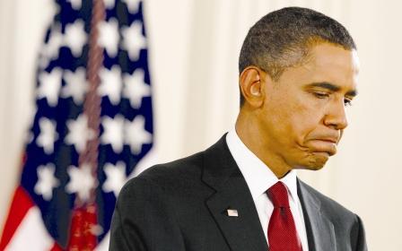 الرئيس الأمريكي باراك أوباما خلال مؤتمر صحافي في واشنطن أمس الاربعاء بعد انتزاع الجمهوريين الأغلبية في انتخابات الكونجرس